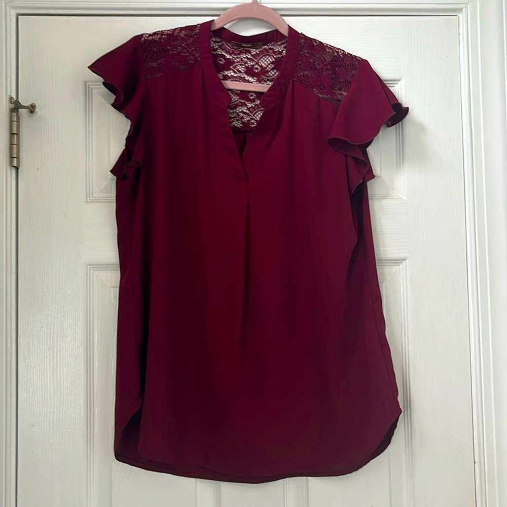 Dress casual blouse - wine red - size L
